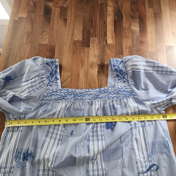 Johnny Was Marbella Embroidered Square Neck Dress Size XL - Picture 7 of 10